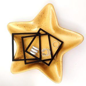 Vintage Gold Fleck Ceramic Star Plates